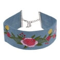 thumbnail image 3 of Collar bordado Yinane Vintage Jean Flor Punk Gótico Azul, 3 of 8