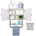 thumbnail image 3 of Excello Global Products Barndoor Bathroom Wall Cabinet, Space Saver Storage Cabinet Kitchen Medicine Cabinet with Adjustable Shelf and Towel Bar, White - EGP-HD-0355B, 3 of 6