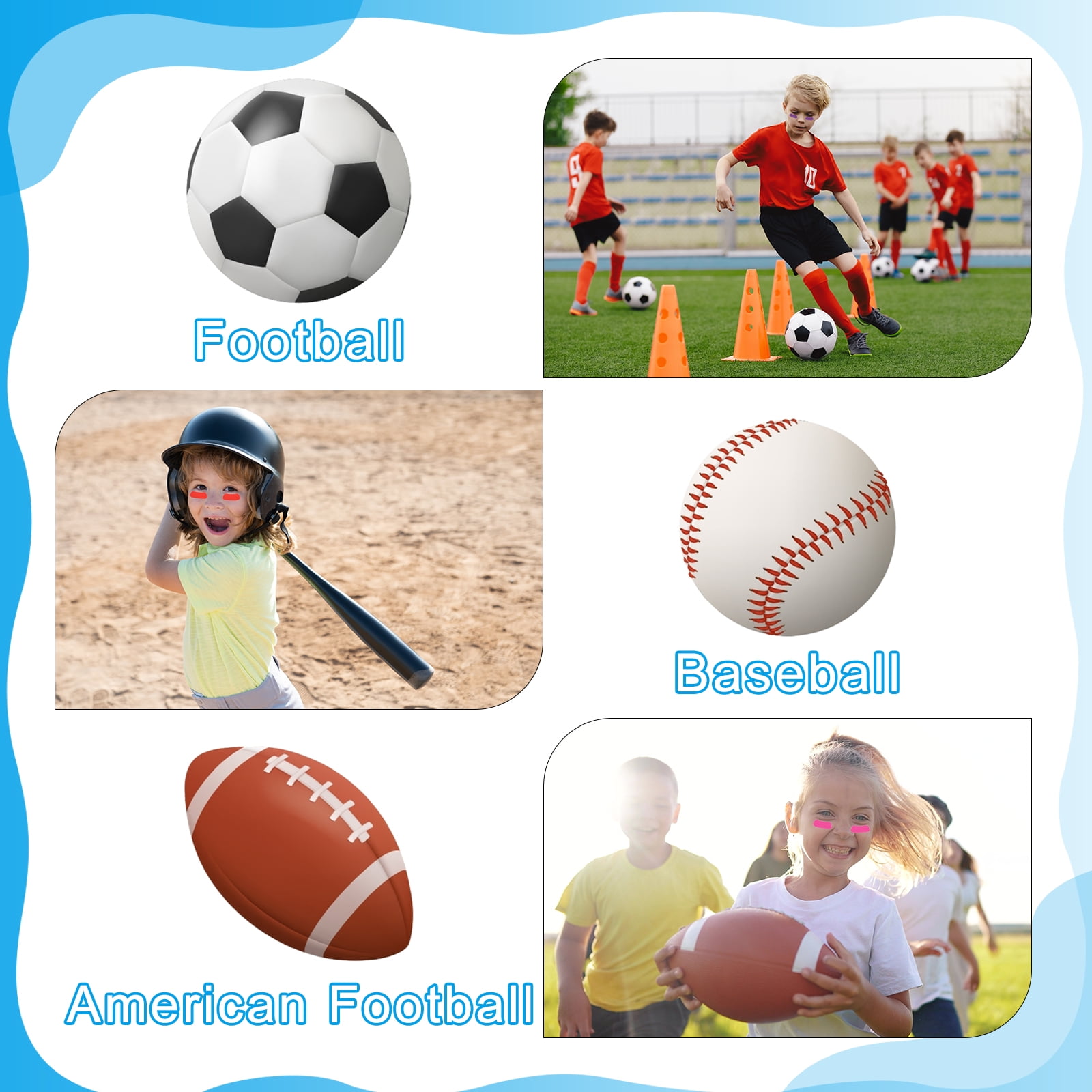 Unique Bargains Sports Eye Stickers Set with Pencil for Baseball and Softball Games Blue