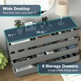 thumbnail image 6 of Demi Bonn 12 Drawer Double Dresser, Modern 12 Chest of Drawers with Deep Drawers, Wide Storage Organizer Cabinet for Living Room, Gray, 6 of 10