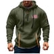 thumbnail image 2 of Sudadera con capucha para hombre, con estampado de bolsillo, media cremallera, cordón ajustable, informal, deportiva, de manga larga, blusa de poliéster, 2 of 5