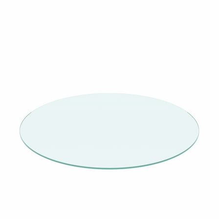 30" Round Tempered Glass Table Top, Clear 1/4" Thick, Flat Polished Edge