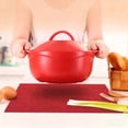 thumbnail image 5 of Cloth Placemats,Fabric Mat,Cotton Linen Blend Machine Washable Double Layered Durable Place Mats Heat Resistant Placemats Wrinkle Free Thick Fabric Dining Table Mats(Red), 5 of 6