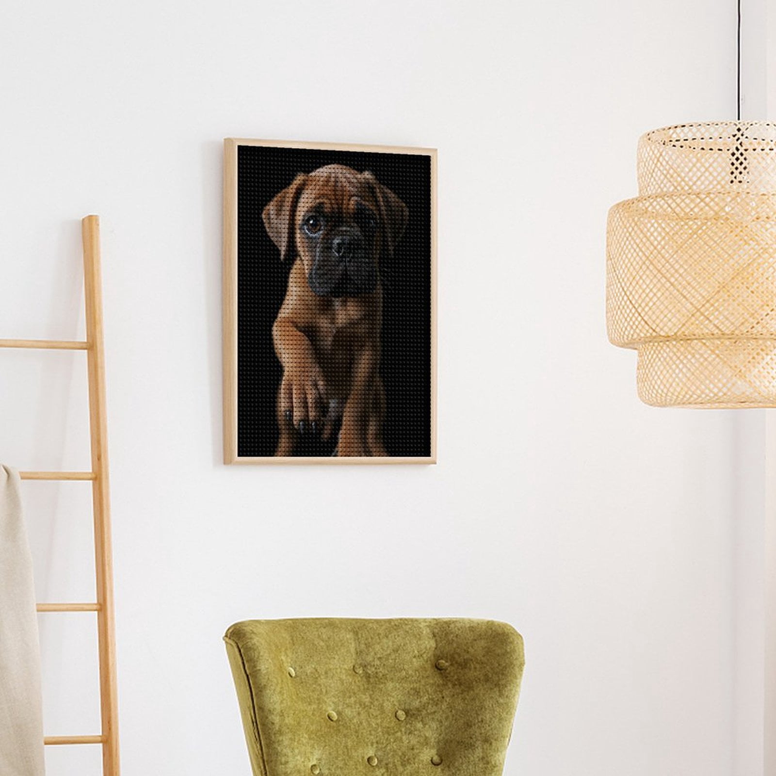 Diamond Art Kits for Adults - Puppy Brown Eyes Paw Portrait 5d Diamond Painting for Adults, Diamond Art for Adults Beginners, Frameless Diamond Painting Kits for Adults for Home Wall Decor