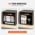thumbnail image 6 of VEVOR Wood Literature Organizer Adjustable File Sorter 5 Compartments Countertop Literature Organizer Paper Storage Holder Brown, 6 of 10