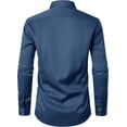 thumbnail image 4 of Camisa de vestir de manga larga para hombre, sin arrugas, casual, con botones, 4 of 7