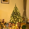 thumbnail image 1 of Gymax Pre-lit 4.5Ft Christmas Tree Hinged Artificial PVC with LED Light Holiday Decor, 1 of 10
