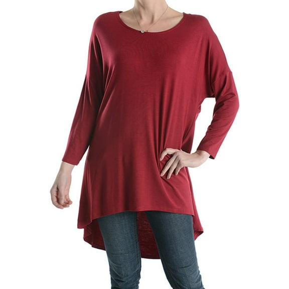Tunic Top with Scoopneck Assorted Colors, 55T2685 Burgundy, M