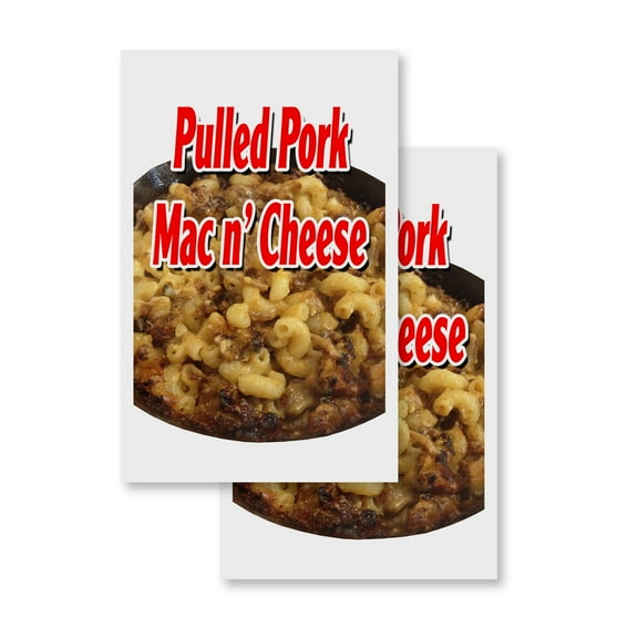 Pulled Pork Mac N' Cheese (2-PACK) 24" x 36" Vinyl Decals | Sign Insert Peel & Stick Decals Stickers Window Signs