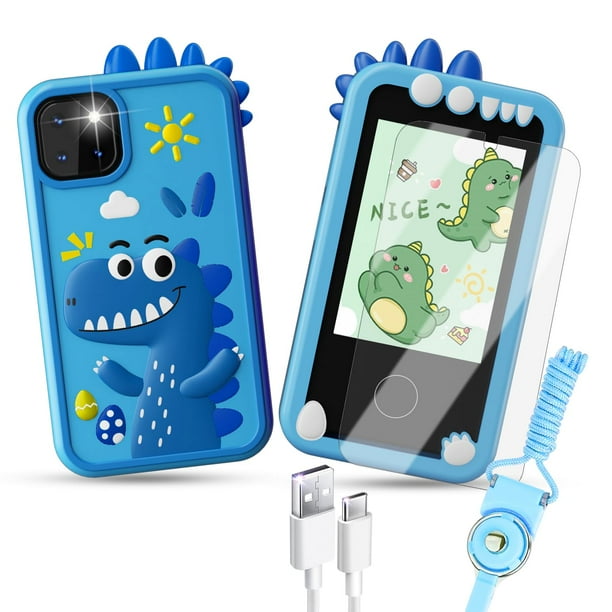 Teléfono inteligente WINWEND para niños HD con cámara dual azul