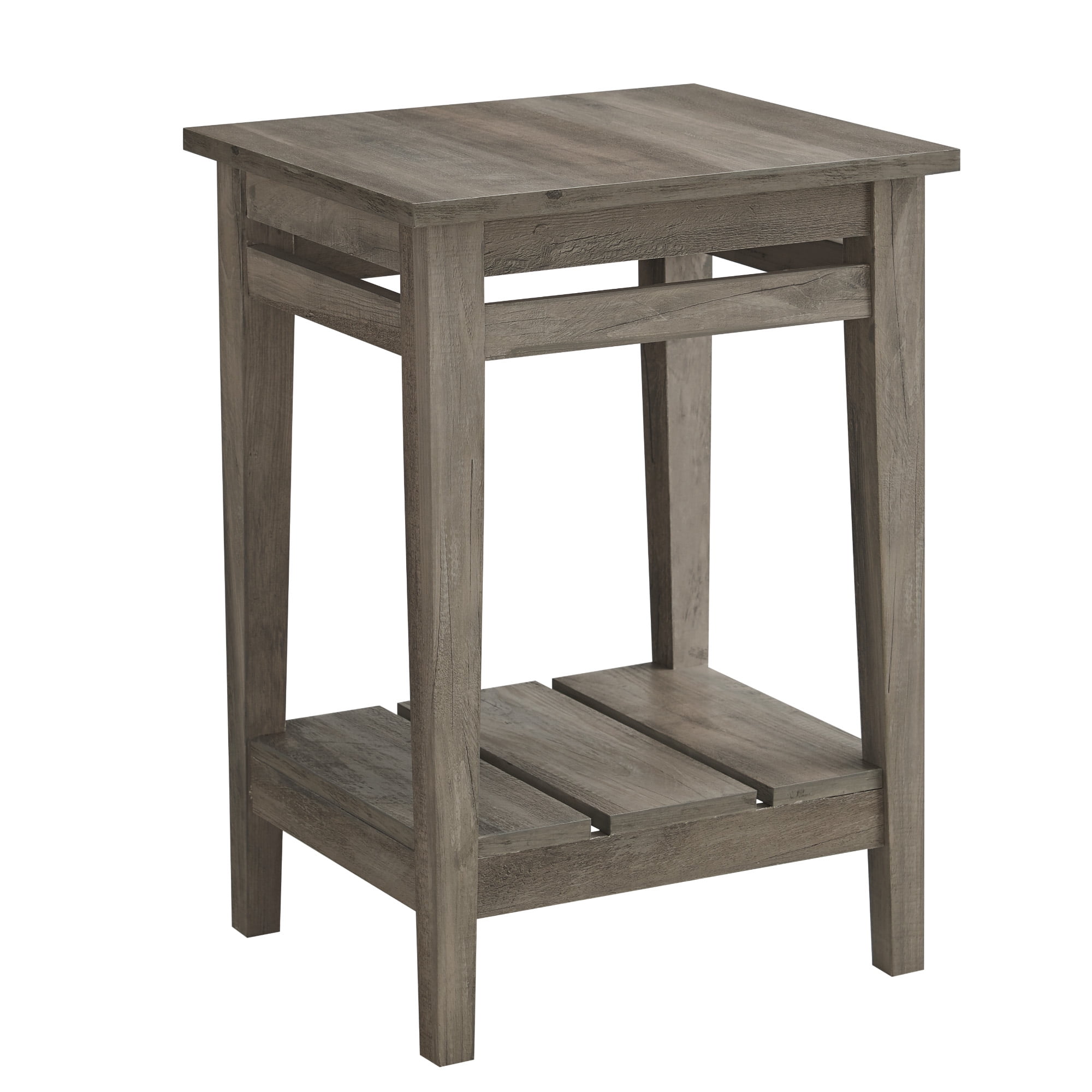 Manor Park Modern Farmhouse Plank End Table, Grey Wash
