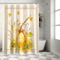 thumbnail image 3 of Fall Shower Curtain Pumpkin with Fallen Leaves Shower Curtains for Bathroom Leaf Sunflowers Bath Curtains Sets for Autumn Thanksgiving Seasonal Bathroom Decor Polyester Fabric Waterproof 36 x 72 in, 3 of 5