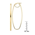 thumbnail image 2 of Primal Gold 14 Karat Yellow Gold 3mm Oval Dangle Hoop Earrings, 2 of 4