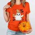 thumbnail image 6 of Wiyuqeen Halloween Shirts for Women Pumpkin Ghost Shirt Spooky Season Graphic Tees Halloween Party Clothes Vintage Short Sleeve Casual Tops Holiday Outfits, 6 of 8