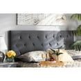 thumbnail image 4 of Baxton Studio Felix Modern and Contemporary Grey Velvet Fabric Upholstered Queen Size Headboard,Wholesale Interiors, 4 of 7