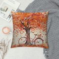 thumbnail image 2 of ERAPDAUR Festival Gifts Autumn Watercolor Maple Tree Bicycle Harvest Decorative Home Sofa Chair Car Square Throw Pillow Cover Throw Pillow Case Cushion Cover 12x12in, 2 of 5