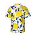 thumbnail image 2 of Picia Tropical Lemon Gentle Cotton Regular Fit Short Sleeve Casual Hawaiian Shirt for Men-Large, 2 of 9