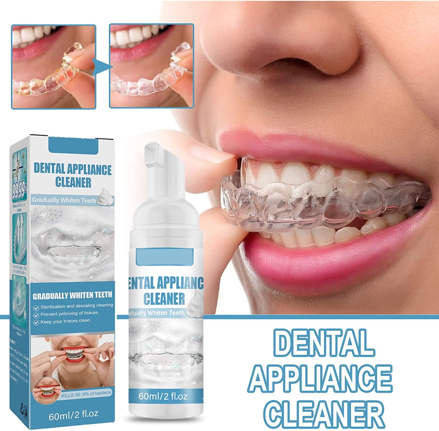 1PCS Dental Retainer Cleaner,Dental Brace Cleaners,The Ultimate Cleaning Toothpaste for Aligner