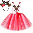 thumbnail image 3 of Disfraz de reno y ciervo Rodolfo para niña, vestido con tutú navideño, diadema con astas, ropa de disfraces de animales de dibujos animados para fiesta de Navidad para niños pequeños, 3 of 5