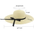 thumbnail image 3 of Sombrero de paja de ala ancha para mujer, sombrero flexible y plegable enrollable, sombrero de playa con protección solar UPF 50+ para verano$Sombrero de ala ancha para mujer, sombrero de, 3 of 7