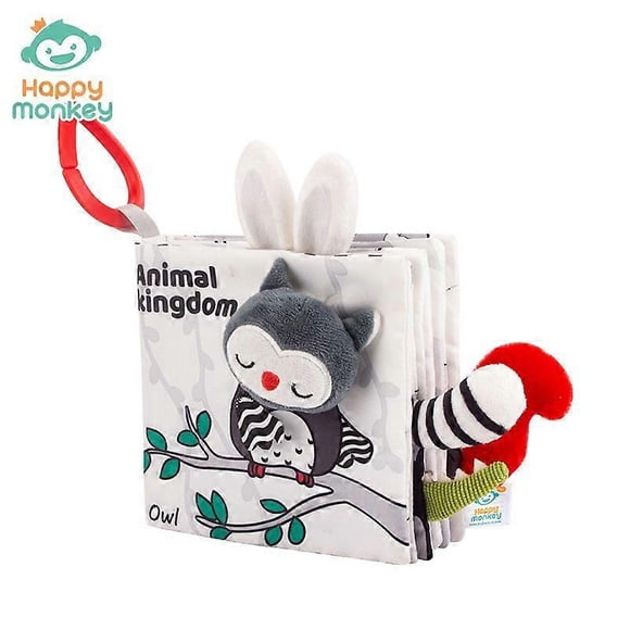 1-pack baby early education cloth book toy black and white tail cloth book 0-1 year old baby visual stimulation tactile cloth book