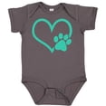 thumbnail image 3 of Inktastic Teal Heart With Paw Print Boys or Girls Baby Bodysuit, 3 of 5