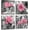 4-Pink Rose-two, variant on Pink Rose Flowers Picture Decor Wall Art Girls Bedroom Floral Black and White Canvas Print Ornament 13.5"x13.5"x4 Panels