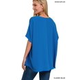 thumbnail image 3 of J. METHOD Women's Tunic Top - Woven Airflow V-neck Dolman Short Sleeve T Shirts with Chest Pocket, 3 of 3