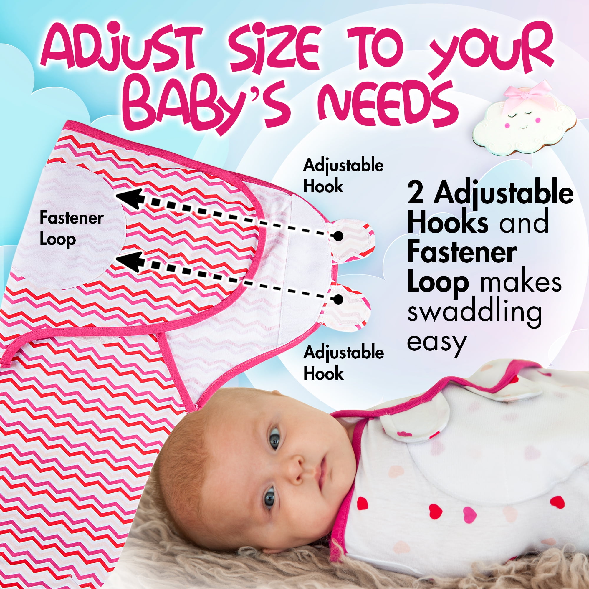 Baby Swaddles for Newborns - 3 Pack Baby Swaddles for 0-3 Months - Baby Swaddle Sleep Sack