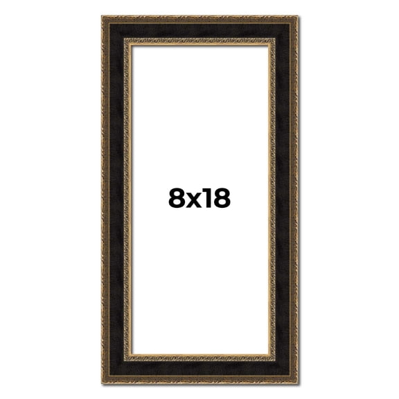 8x18 Frame Gold Antique Vintage Sold Wood Picture Frame | 1.75 Inch Moulding Width | Interior Frame