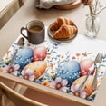 thumbnail image 3 of Easter Eggs Placemats Set of 2, Watercolor Red Orange Blue Eggs Spring Purple Blue Floral Leaf Non-Slip Place Mats Washable Table Mats for Kitchen Dining Table Decorations Indoor/Outdoor, 3 of 9