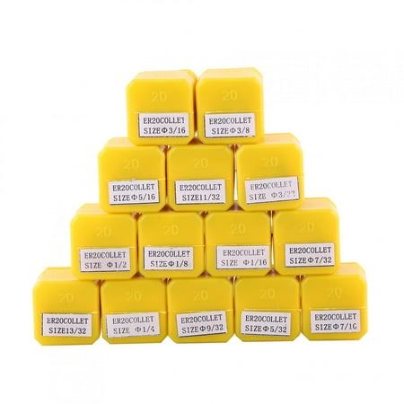 

14pcs ER20 Spring Collet Set for CNC Engraving Machine and Milling Lathe Tool 1/16 ~1/2