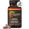 CocoaVia Cardio Health Supplement, 30 Day, 500mg Cocoa Flavanols, Heart Health, Blood Pressure, Boost Nitric Oxide, Blood Circulation, Energy, Vegan, Dark Chocolate, 60 Capsules