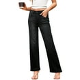 thumbnail image 3 of DOKOTOO Wide Leg Jeans for Women High Waisted Strechy Raw Hem Fashion Frayed Hem Denim Pants, 3 of 9