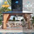 thumbnail image 6 of JolyDale 10 x 13FT Hardtop Gazebo, Double Polycarbonate Roof Aluminum Frame Gazebo W/Curtain and Netting, Brown, 6 of 8