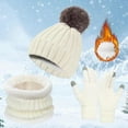 thumbnail image 2 of MEICHEN Warm Set for Women 3 Pcs Winter Hat Scarf and Gloves Set for Women Warm Knit Fleece Lined Neck Warmer Touchscreen Gloves Winter Fashion Must Have, 2 of 3