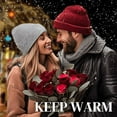 thumbnail image 7 of 3 Pack Winter Beanie Hats for Men Women, Warm Cozy Knitted Cuffed Skull Cap, 1 Black & 1 Grey & 1 Black-White, 7 of 7