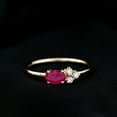 thumbnail image 4 of Rosec Jewels Oval Ruby East West Ring with Diamond for Women (4X6 mm, 0.75 CT, AAA Quality), 14K Yellow Gold, US 10.50, 4 of 8