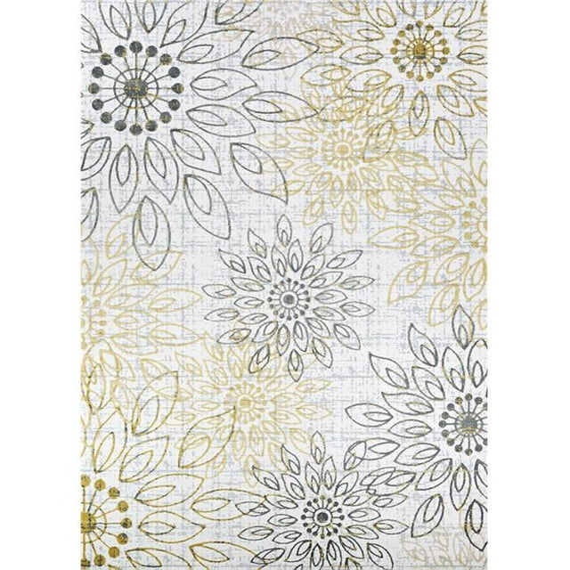 Couristan 51750747020030T 2 x 3 ft. Calinda Summer Bliss Rectangle Area Rug - Gold, Silver & Ivory