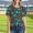 A228 Blue, variant on T-Shirt for Women Crewneck Short Sleeve Casual Loose Fit Football Helmet Graphic Pattern All Over Print Soft Breathable Tees