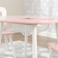 thumbnail image 4 of KidKraft Wooden Kids Round Storage Table & 2 Chair Set, Pink & White, For Ages 3+, 4 of 13