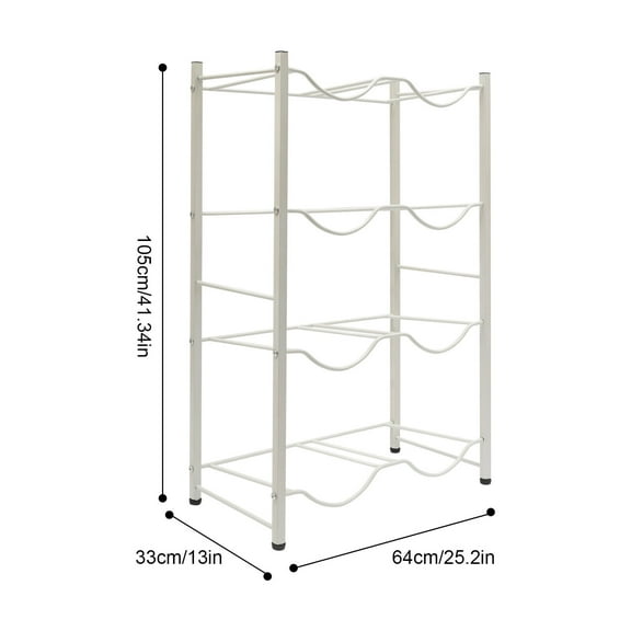8 Bottles 4-Tier Water Bottle Storage Rack 5 Gallon Water Cooler Jug Rack 100kg/220.46lbs Load for Kitchens, Homes, Offices, Break Rooms
