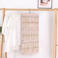 thumbnail image 3 of Jierger Hanging Jewelry Organizer Storage Roll with Hanger Metal Hooks Double-Sided Jewelry Holder for Earrings, Necklaces, Rings on Closet, Wall, Door, 1 piece, 3 of 6