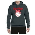 thumbnail image 2 of Wild Bobby, Cute Baseball Mom Ribbon Gift, Mother's Day, Unisex Graphic Hoodie Sweatshirt, Charcoal, Medium, 2 of 3