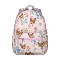 thumbnail image 1 of Chickens and Eggs Student School Backpack Cute Farm Cartoon Design Rustic Pattern for Student Chicken Lovers Farmhouse Style, 1 of 6