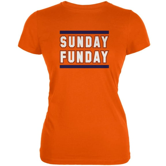 Sunday Funday Denver Orange Juniors Soft T-Shirt - 2X-Large