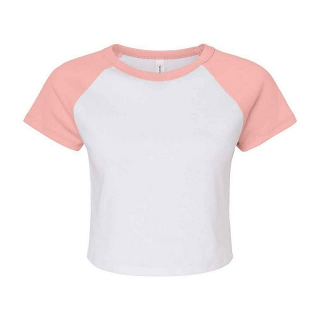 Bella + Canvas Womens Micro-Rib Raglan Crop Top