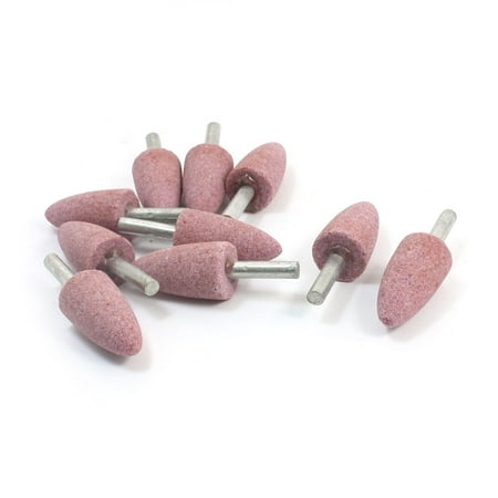 

10PCS 6mm Metal Shank 19mm Purple Taper Mounted Points Grinding Stone