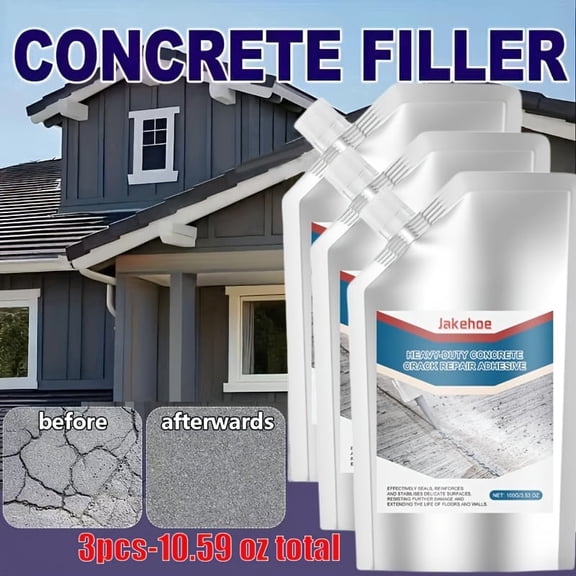 Slab Concrete Crack Waterproof Repair Sealant, Concrete Crack Filler, Quick-Drying Sealing Adhesive,Weather-Resistant Caulking Glue (3 pcs)