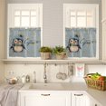 thumbnail image 4 of Christmas Watercolor Kitchen Curtains and Valances Set, Penguins and Snowflakes Blue Rod Pocket Window Valance 18 Inch Window Curtain Panels for Living Room Bedroom Laundry, 27.5x36in, 3 Pieces, 4 of 7